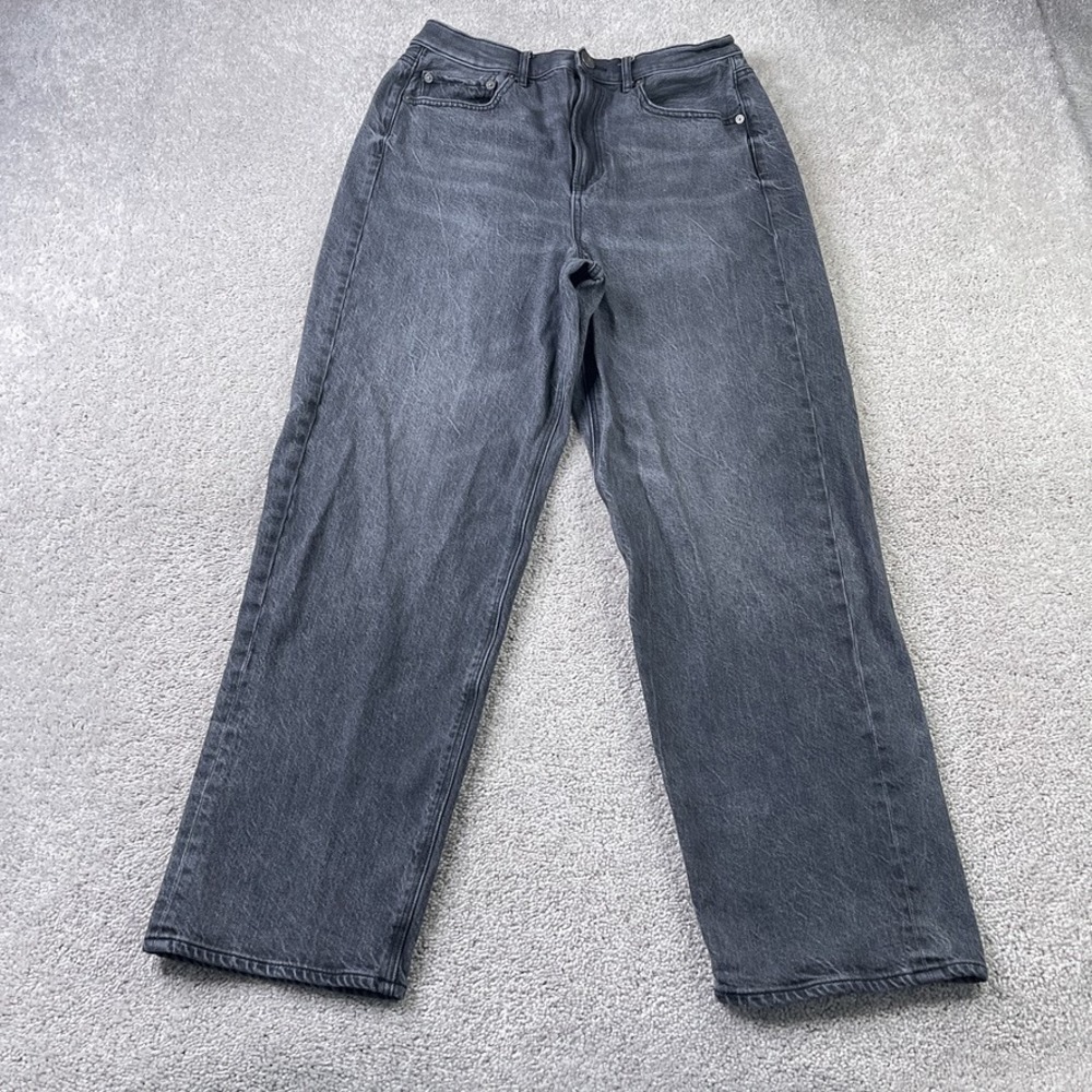 American Eagle Jeans Womens 10 Short Black Baggy Skater High Rise Denim